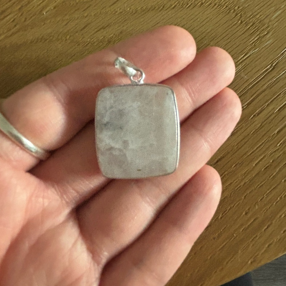 Moonstone Square Shape Sterling Silver Pendant - image 2